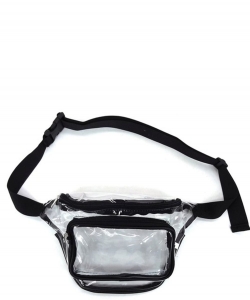 See Thru Transparent Clear Fanny Pack Waist Bag BT0192 BLACK